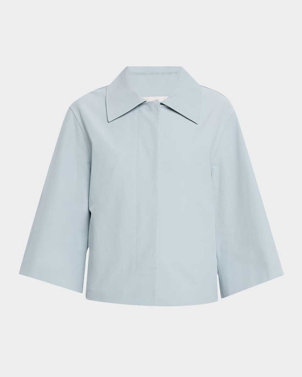 Cropped 3/4-Sleeve Boxy Jacket
